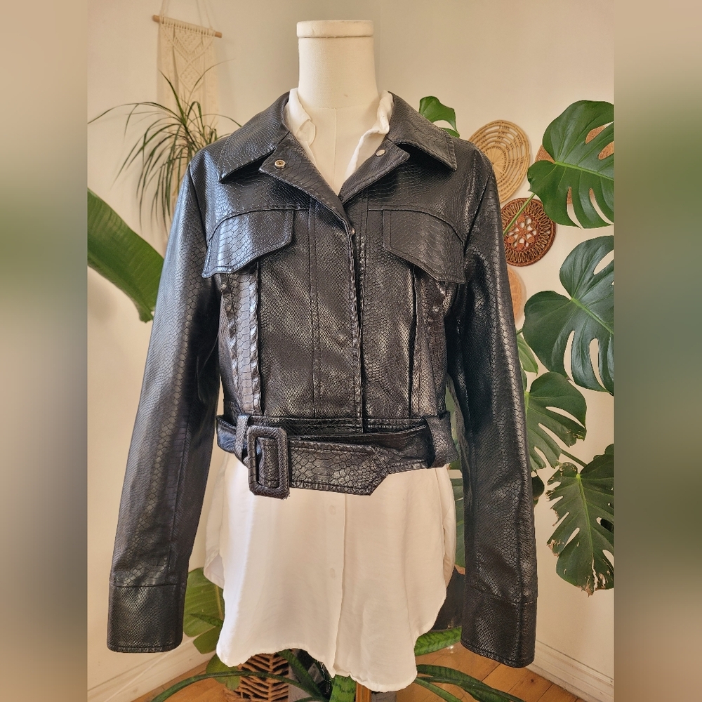 Noize Women's Black Vegan Leather Jacket
